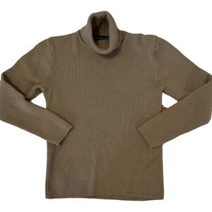 ANDREA JOVINE BROWN WOOL TURTLE NECK SWEATER